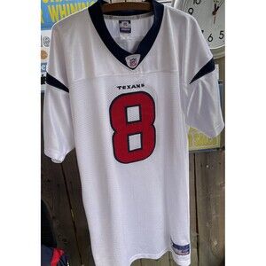 Vintage Reebok Houston Texans #8 Jersey 52 White NWOT
